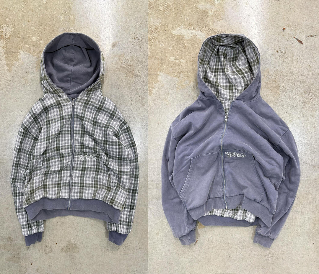Veste à capuche rayée pour femmes en double matière Chic & Stil