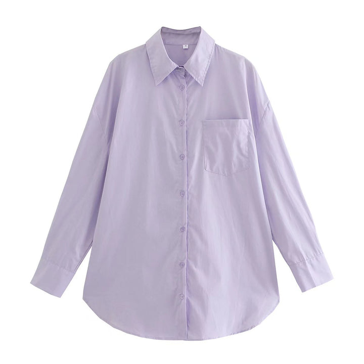 Long sleeve blouse for women with an elegant cut and high quality cotton fabric Lune London