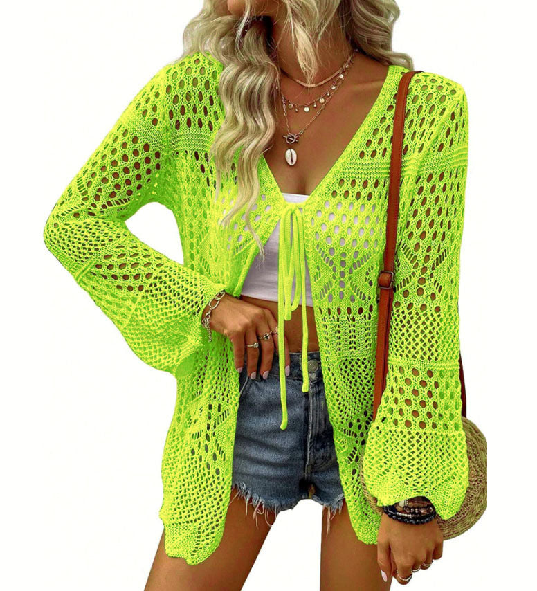 Ladies' knit kimono with an airy mesh structure Lune London