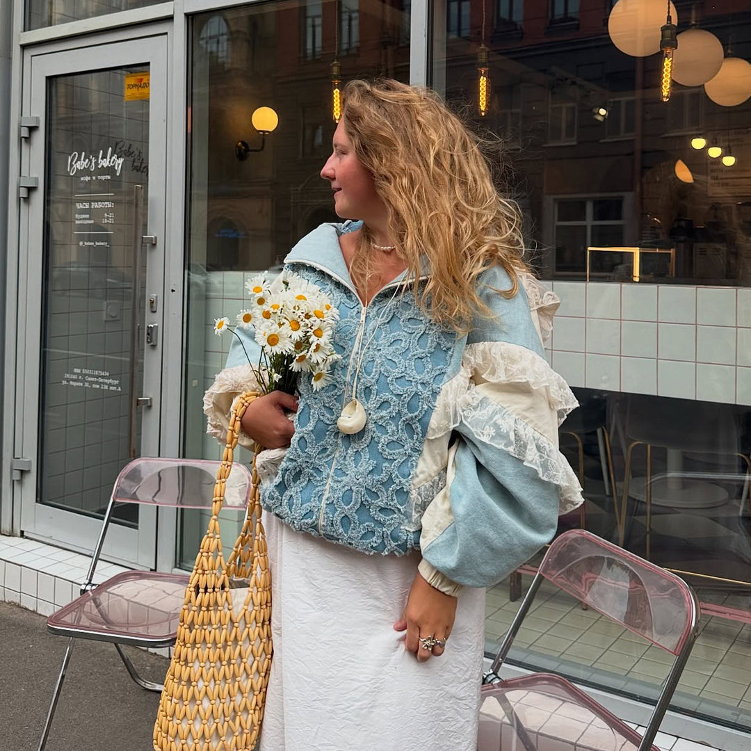 Ladies oversized hoodie with ruffles and exquisite design Lune London
