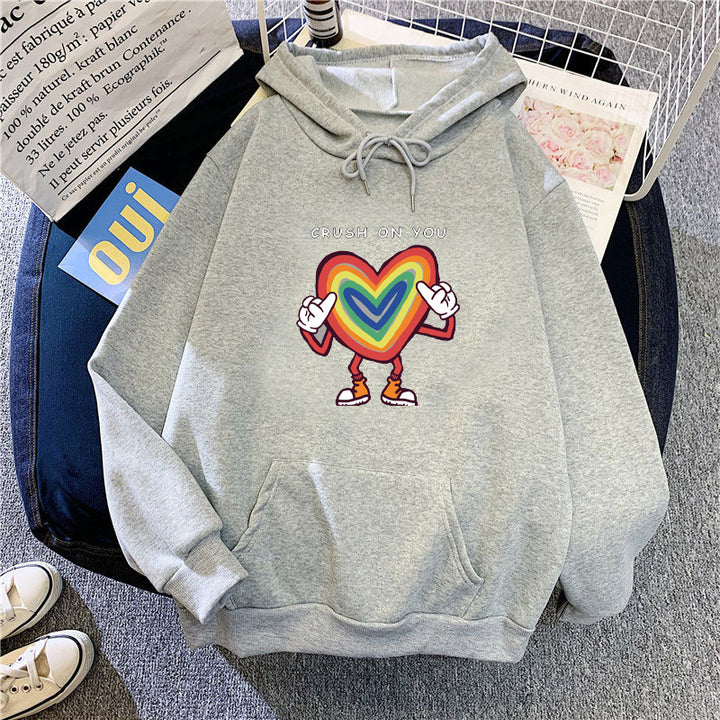 Women's hoodie with colorful heart design Chic & Stil