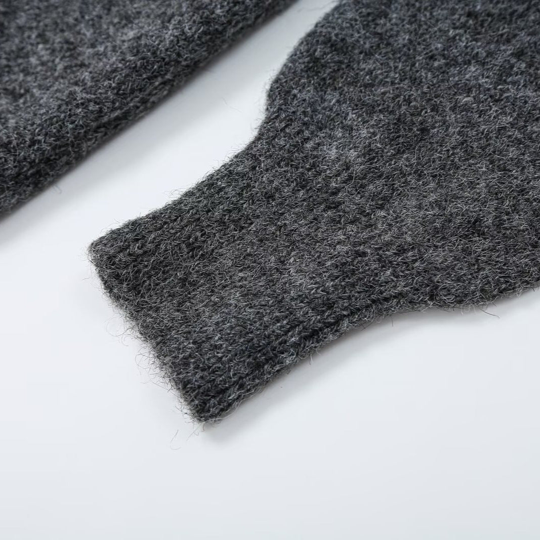 Ladies Oversize Knit Cardigan with Deep V-neck and Wide Ribbed Cuffs Amarae