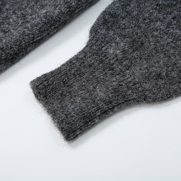 Ladies Oversize Knit Cardigan with Deep V-neck and Wide Ribbed Cuffs Amarae