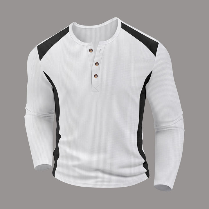 Men's long sleeve shirt with trendy buttons and textured fabric Lune London