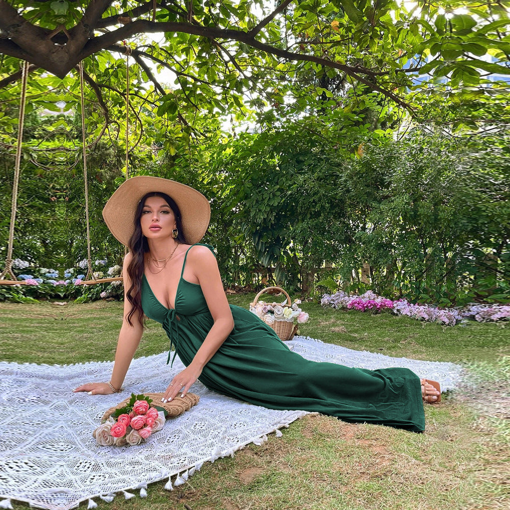 Robe maxi pour femme avec une coupe ample et des bretelles spaghetti réglables Chic & Stil