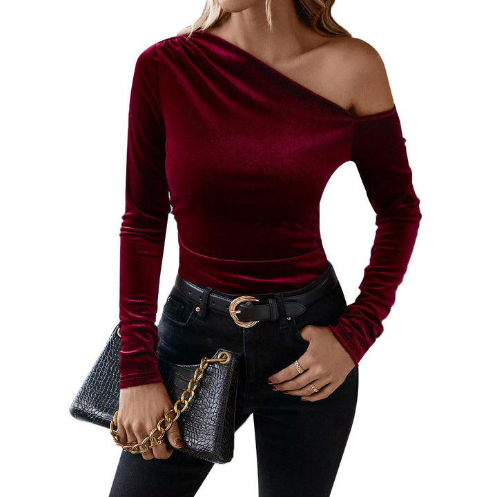 Body chic à une épaule pour femme en velours Chic & Stil