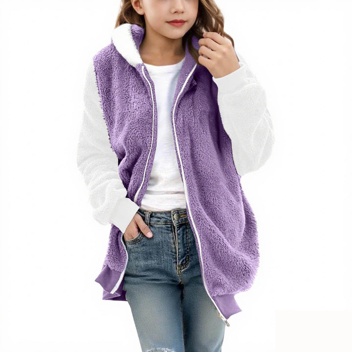 Ladies cozy hooded coat with zipper Lune London