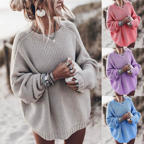 Ladies Oversized Knit Sweater Chic Und Stil
