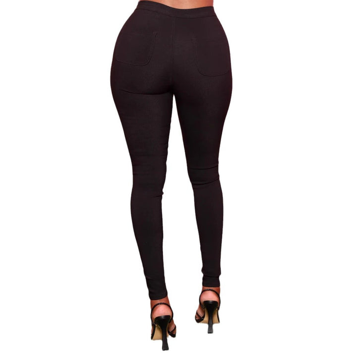 Women's High-Waisted Sculpting Leggings in Denim Look with Shaping Waistband Amarae