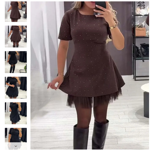 Robe Élégante pour Femmes avec Ourlet en Tulle et Silhouette Simple Chic & Stil