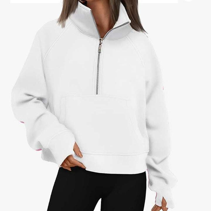 Women's Sporty Hoodie with High Collar Lune London