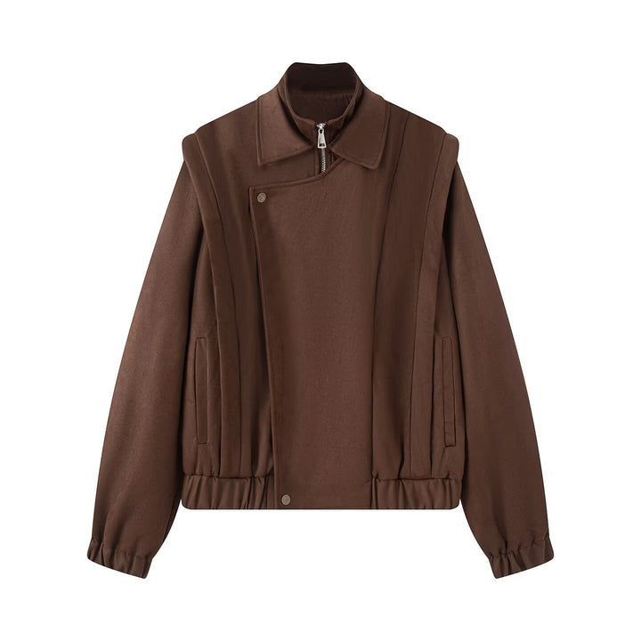 Veste de transition féminine à la mode avec coupe asymétrique et poches confortables Chic & Stil