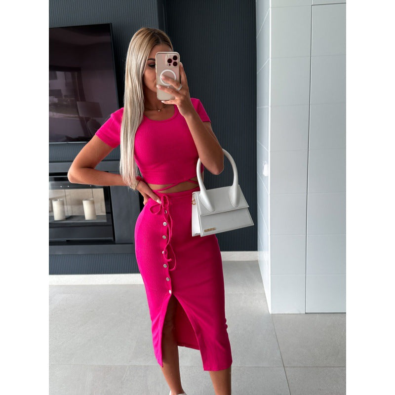 Lune London Ribbed Knit Midi Dress for Women