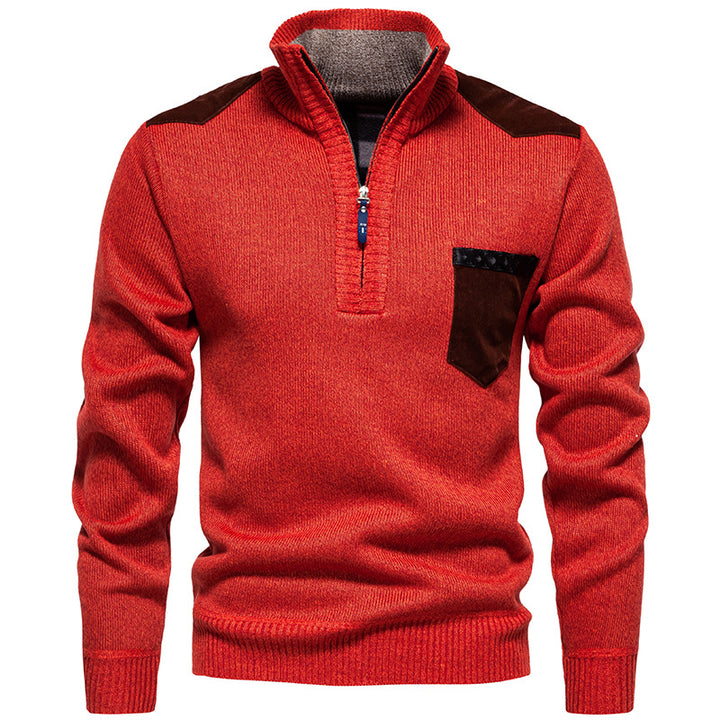 High-quality pullover for men with a high collar and zipper Lune London