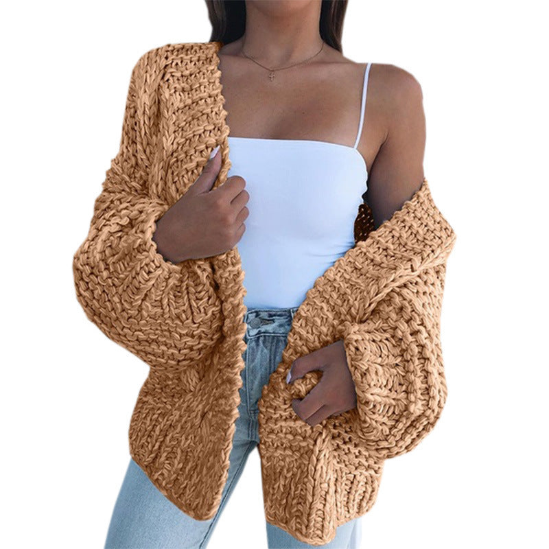 Thick knit jacket for women with casual fit and deep pockets Lune London