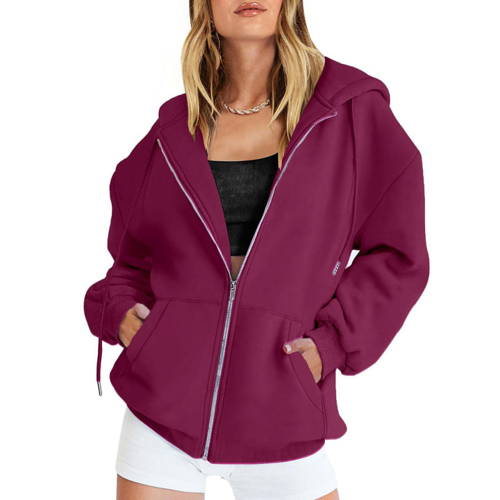 Oversized hooded jacket for women with practical pockets and zipper Lune London