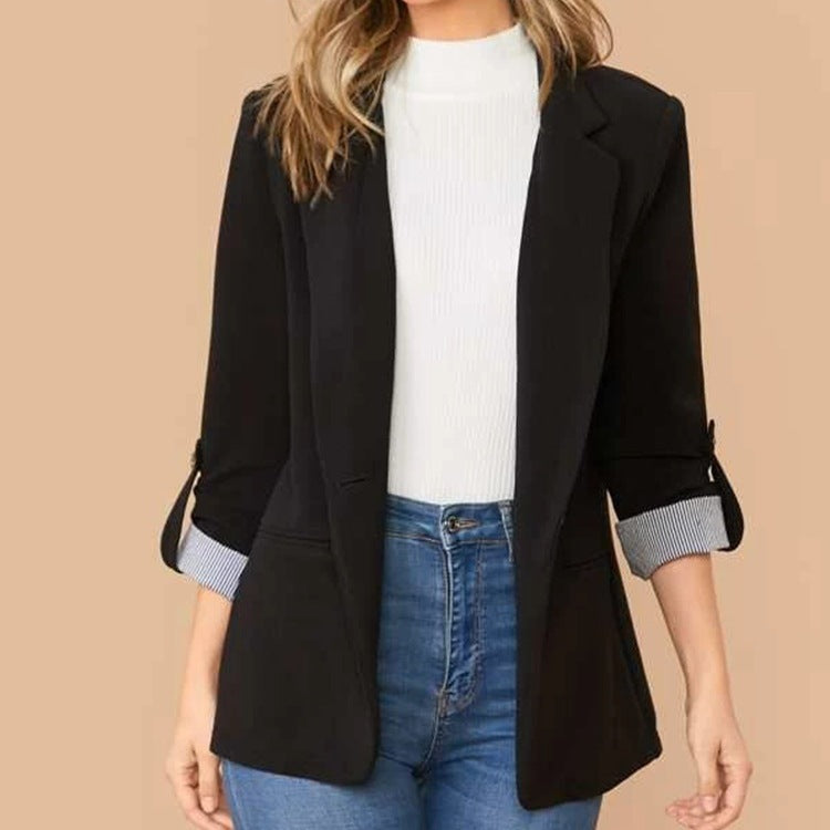 Casual elegant blazer for women with roll-up sleeves and classic fit Lune London