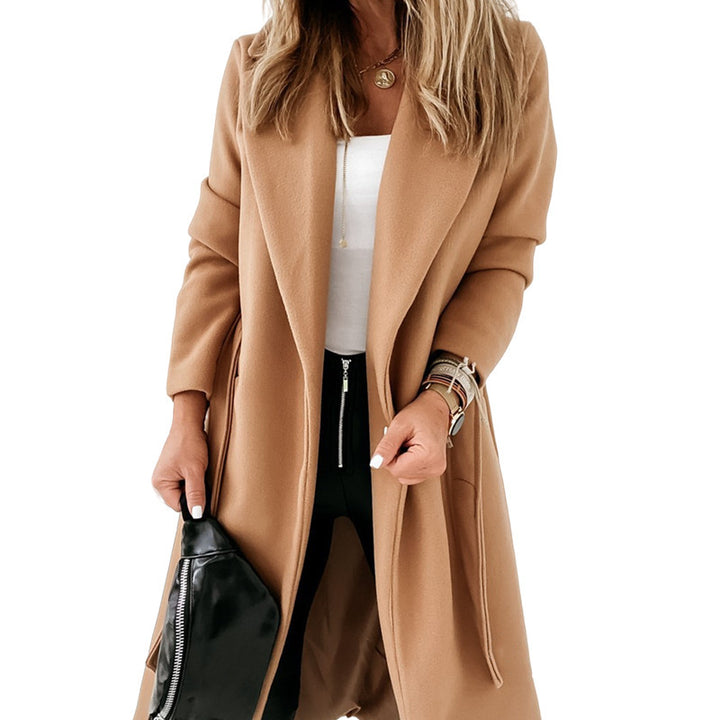 Women Elegant and Comfortable Coat with Belt and Pockets Lune London