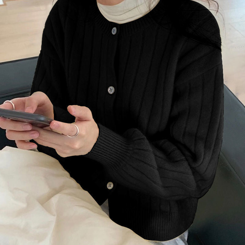 Cardigan à boutons confortable pour femmes avec texture côtelée Chic & Stil