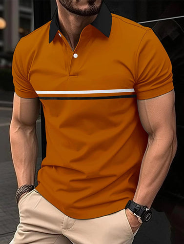 Men's Polo Shirt Sport Style Striped Amarae