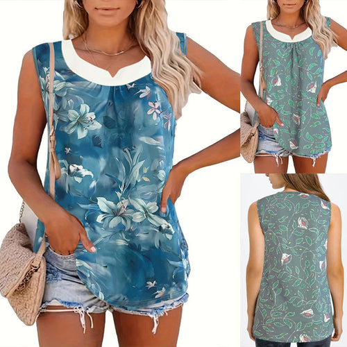 Ladies floral pattern sleeveless blouse Amarae