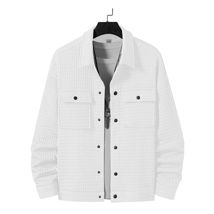 Casual shirt jacket for men with textured fabric and practical pockets Lune London