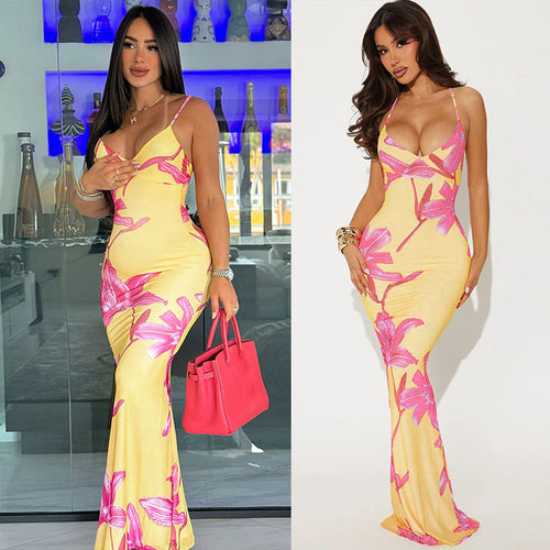 Amarae Floral Bodycon Maxi Dress for Women