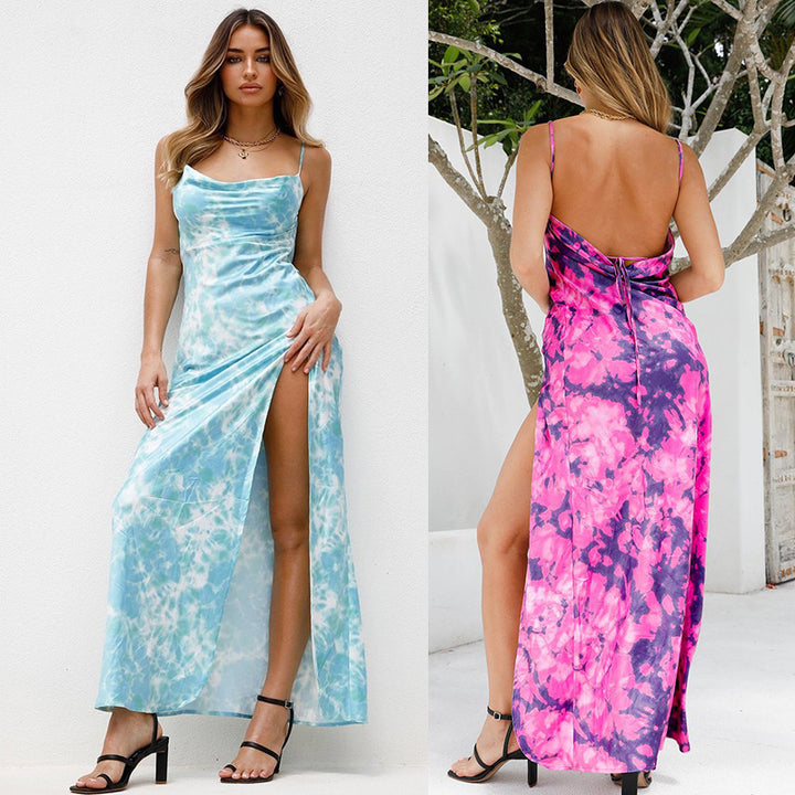 Elegant mini dress for women with shawl collar and side slit Lune London