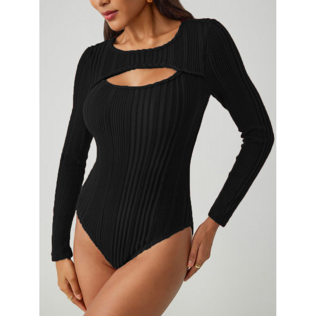 Ladies Ribbed Neck Bodysuit Lune London