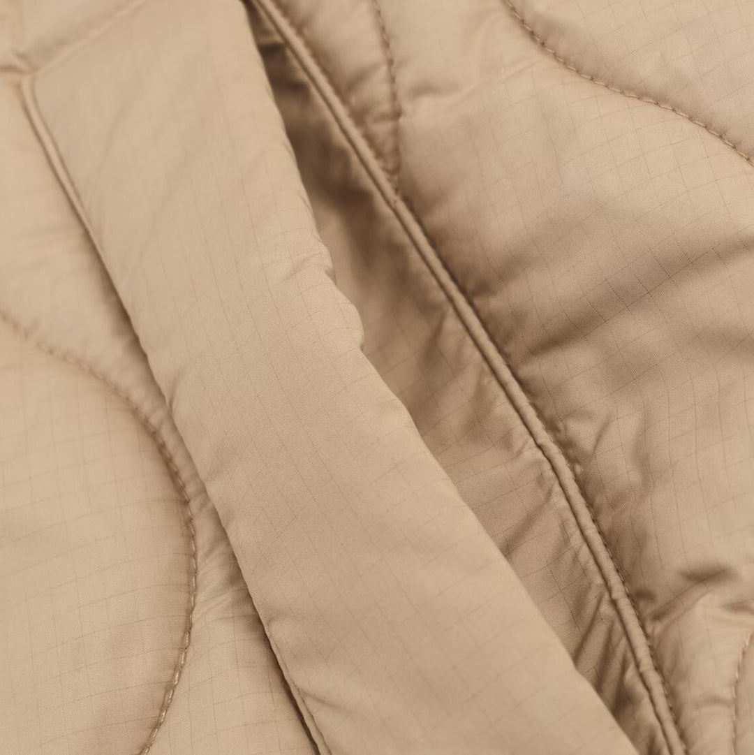 Ladies padded transitional jacket with hood and large pockets Lune London