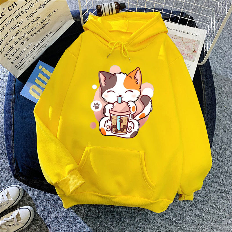 Women's hoodie with playful cat motifs Chic & Stil