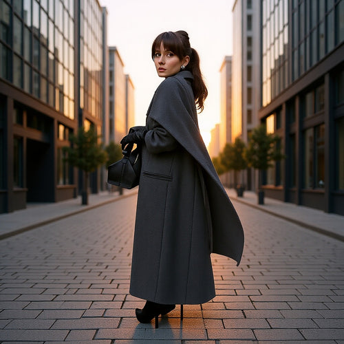 Manteau en laine élégant pour femmes avec col montant Chic & Stil