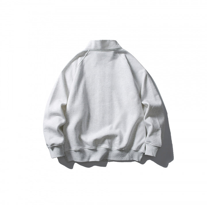 Unisex Boxy-Oversize-Zip Jacket with Stand-Up Collar, Raglan Sleeves, and Side Pockets Amarae