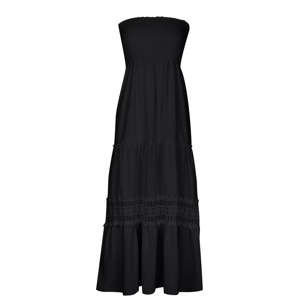 Lune London strapless bohemian maxi dress