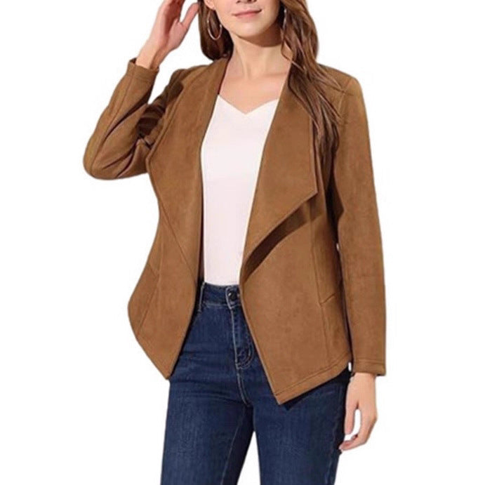 Ladies Elegant Suede Blazer Moon London