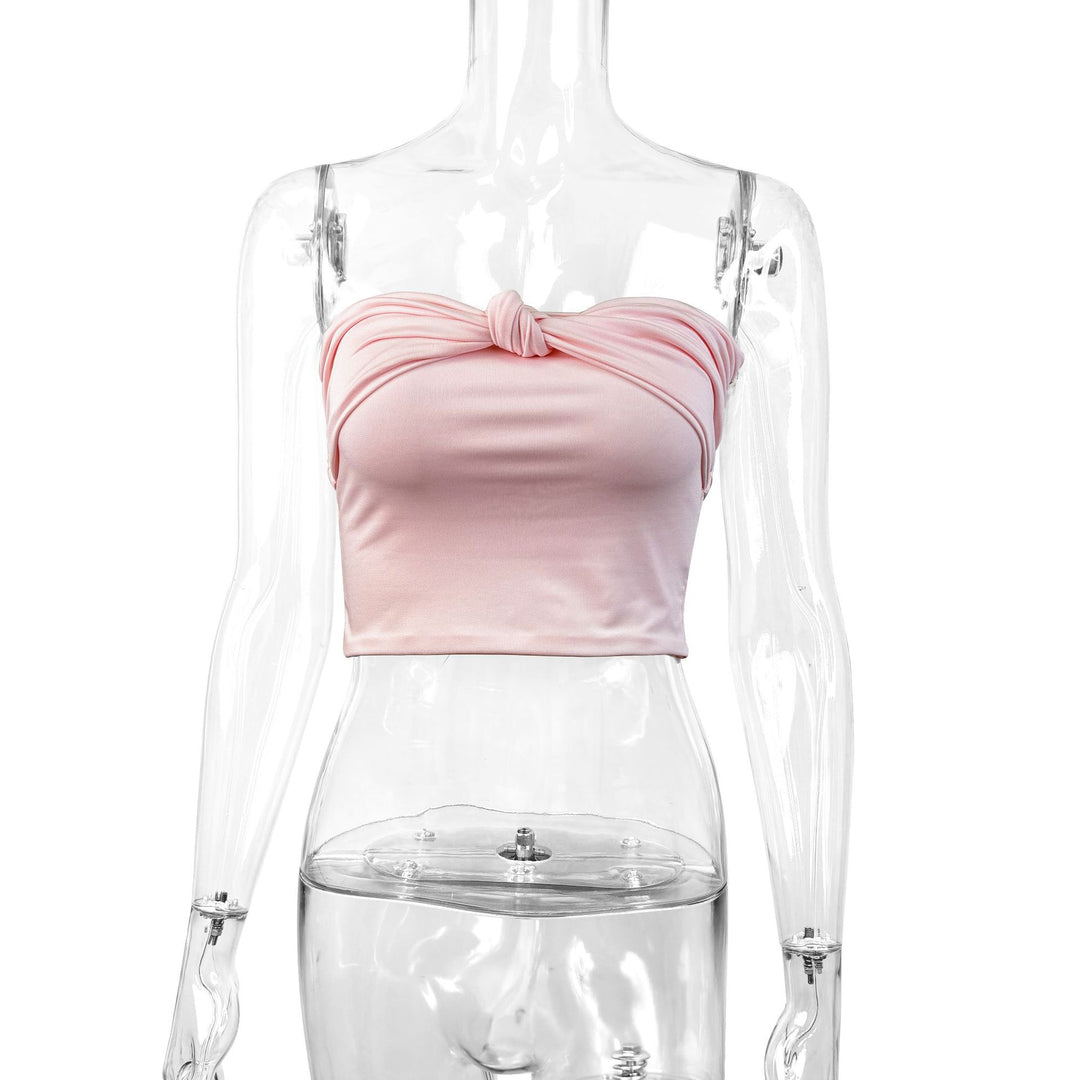 Women's Bandeau Crop Top with Knot Design Lune London