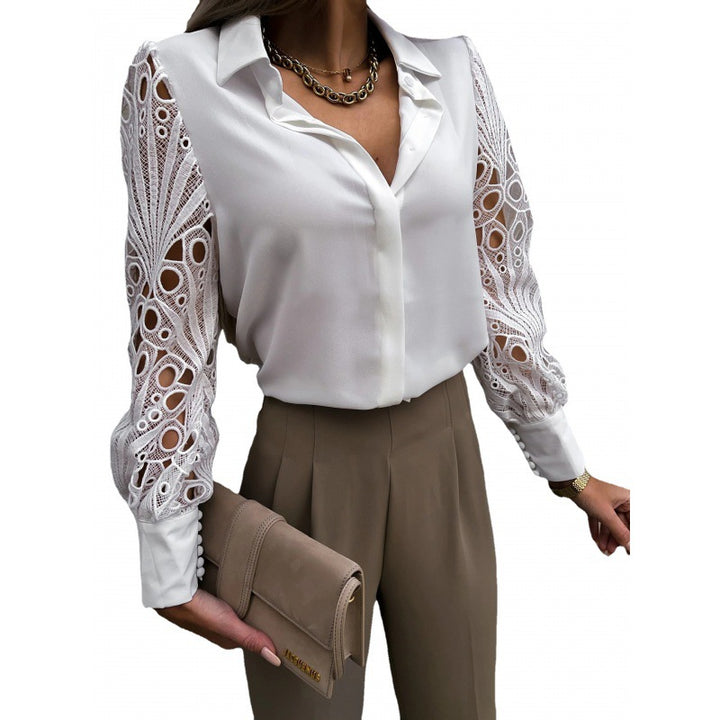 Ladies Elegant blouse with romantic lace sleeves Lune London