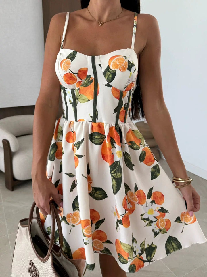 Chic Floral Print Mini A-Line Dress