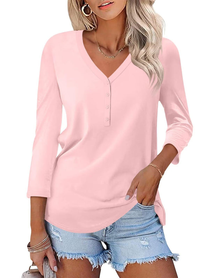 Chemise à manches longues pour femmes col en V Chic & Stil
