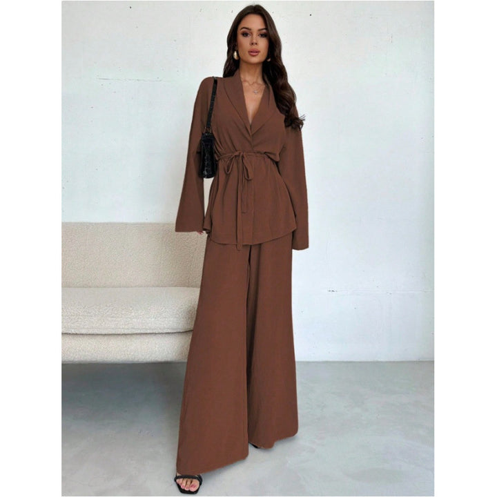 Women's Elegant Wrap Jumpsuit with Wide Palazzo Leg Amarae