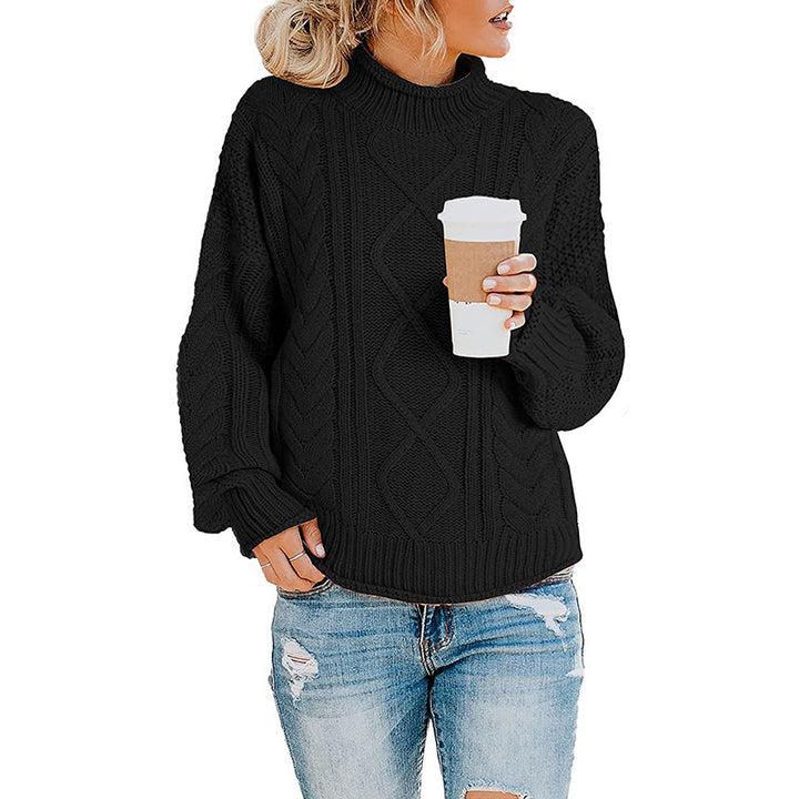 Thick knit sweater for women with high collar and cuffs Lune London