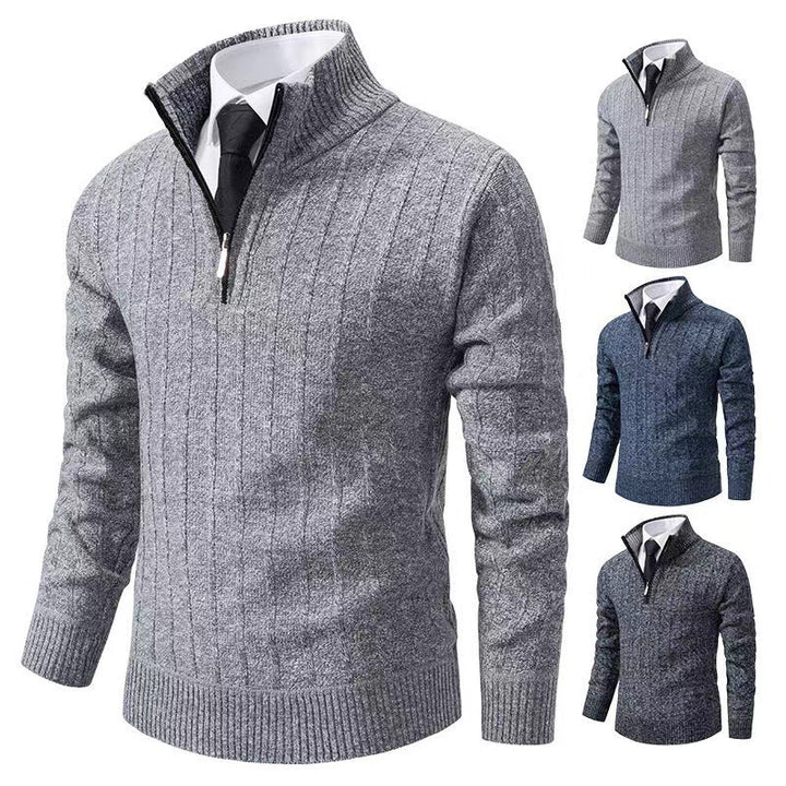 Lune London men's zip-up sweater with high collar