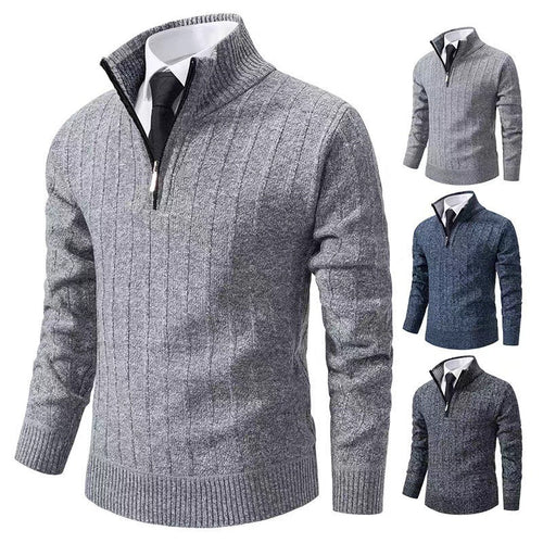 Amarae men's zip-up sweater with high collar