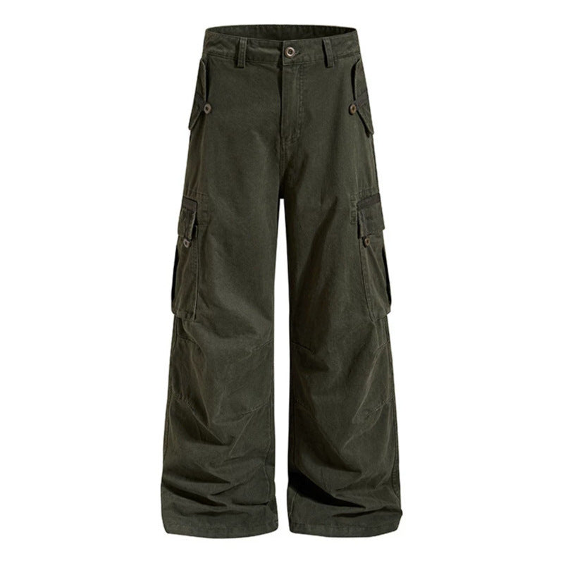 Women Wide Cargo Culotte Pants with High Waist and Multi-Pockets Amarae