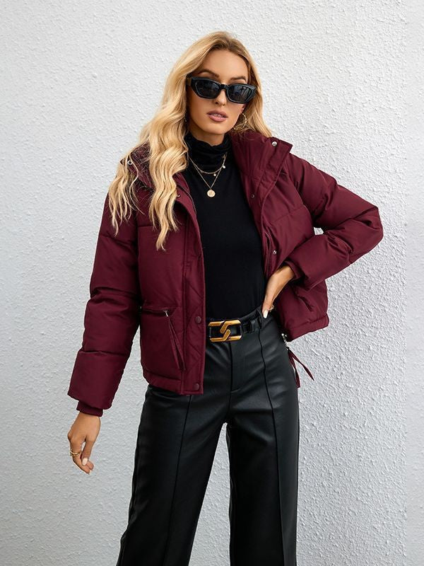Quilted transitional jacket for women with stand-up collar and practical pockets Lune London