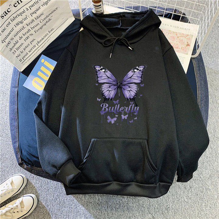 Women's hoodie with colorful butterfly motif Chic & Stil