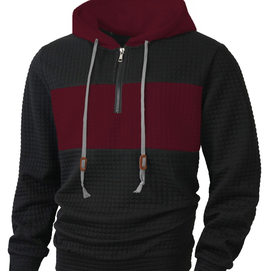 Men's Hoodie with 1/4 zipper and structured design Lune London