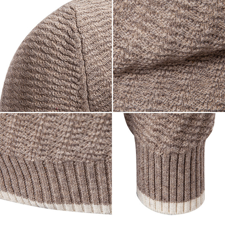 Structured ribbed patterned knit sweater for men Lune London