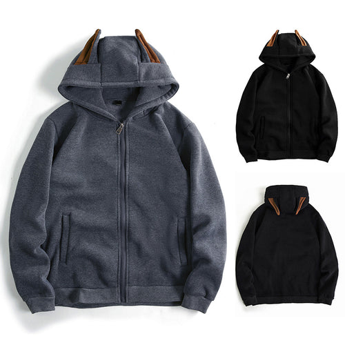 Hooded jacket for women with creative ear details and a practical zipper Amarae
