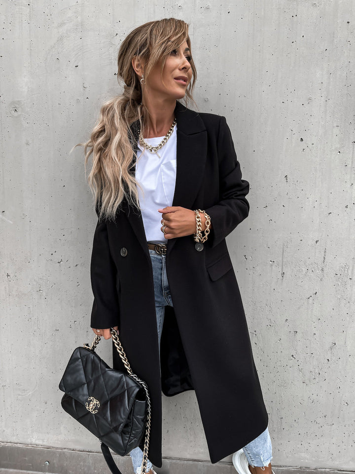 Elegant wool coat for women in oversized style Amarae